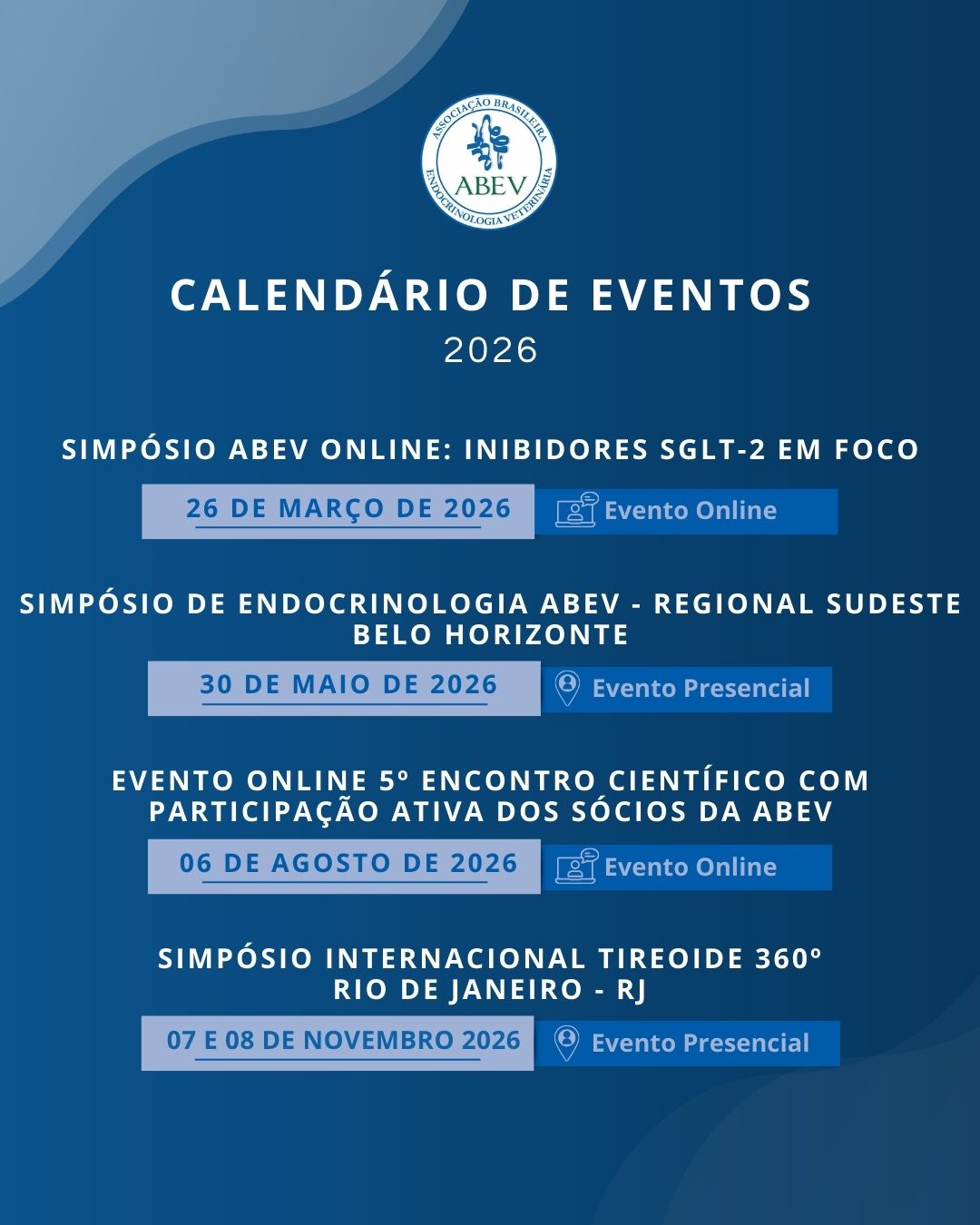 Calendário ABEV 2025